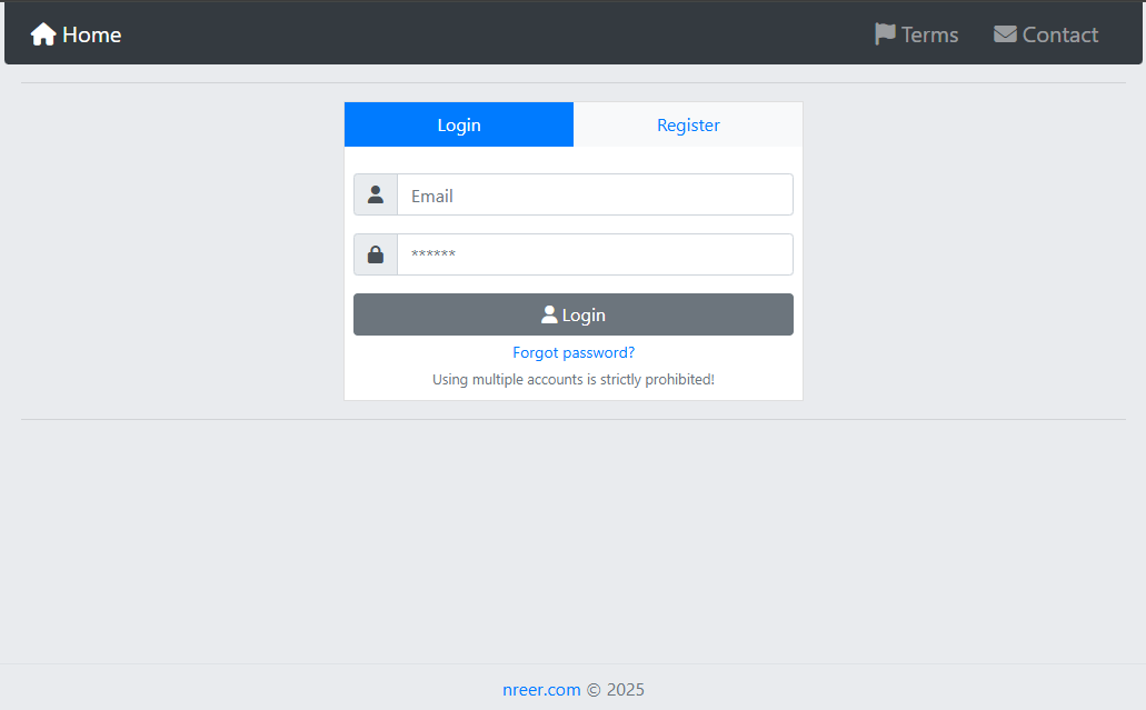 user name password